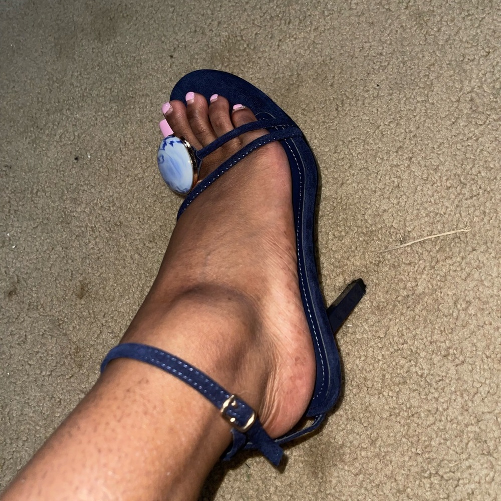 Fashion Nova Navy Strappy Heels